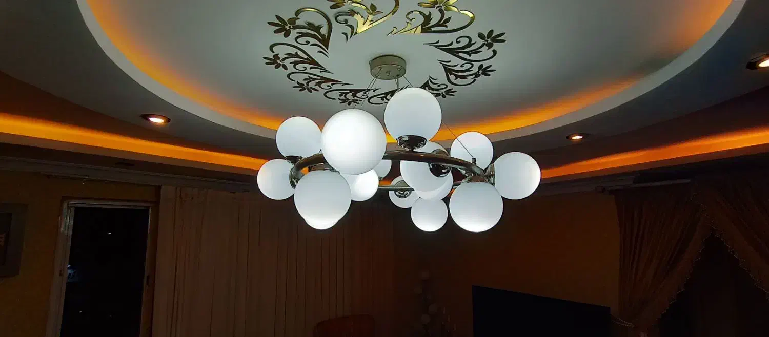 لوستر و آباژور و دیوار کوب مولکولی 16 و 8 و 3 شعله|لوستر و چراغ آویز|رشت, دیلمان|دیوار