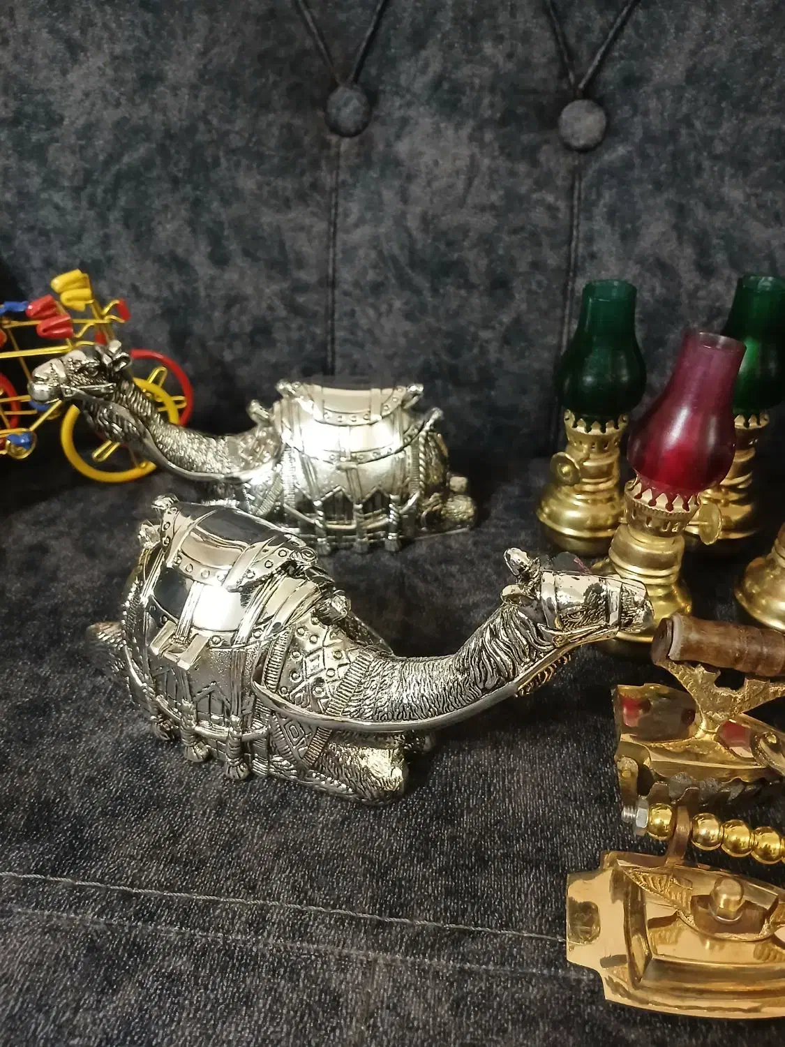 برنجی برنزی مجسمه دکوری ظروف آشپزخانه جاجواهرات|کلکسیون اشیاء عتیقه|تهران, افسریه جنوبی|دیوار