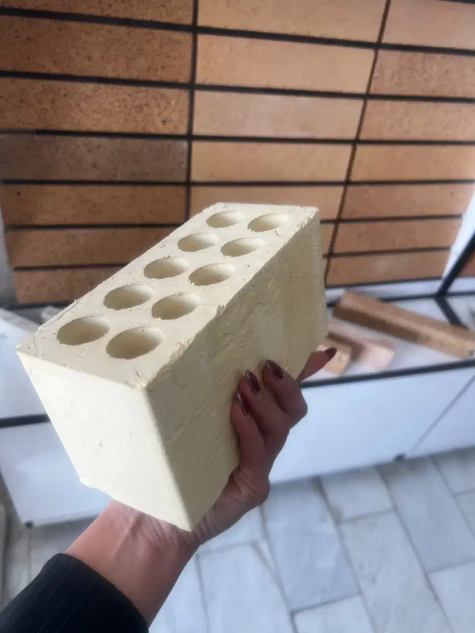 فروش آجر لفتون سفال زبره ده سوراخ نما|عمدهفروشی|شادگان, |دیوار