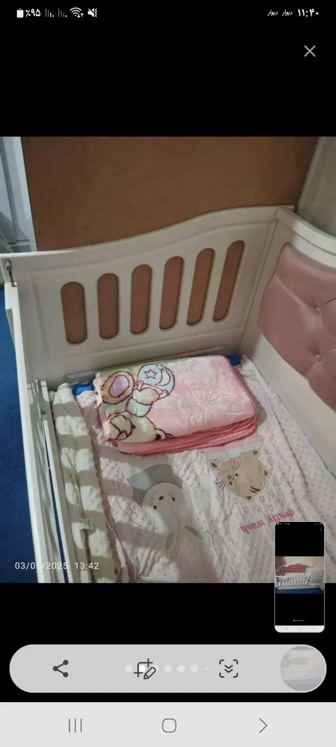 تخت خواب نوزاد نوجوان وکیوم لمسه|تخت و سرویس خواب|تهران, شهید رجایی|دیوار