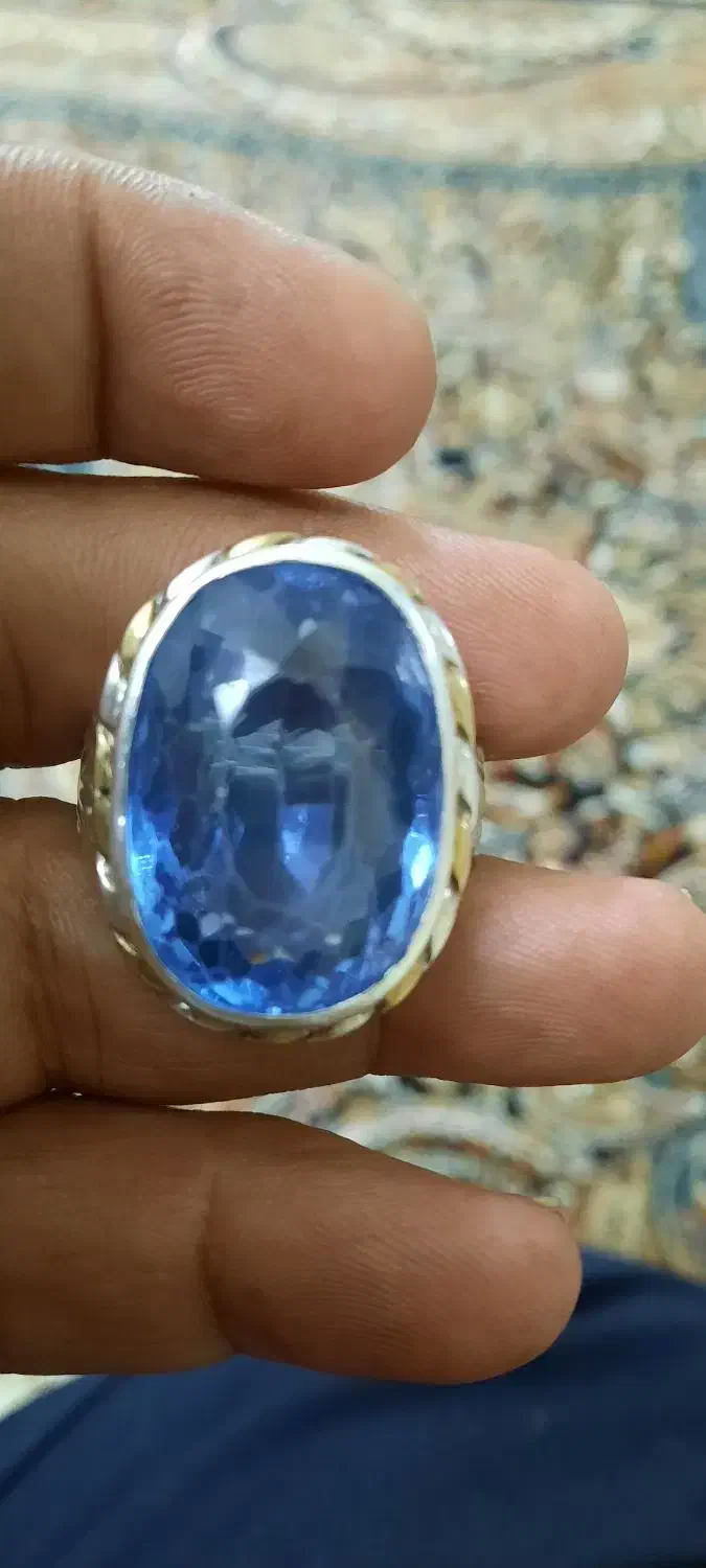 انگشتر توپاز اصلی عالی با رکاب دست ساز|جواهرات|زاهدان, |دیوار