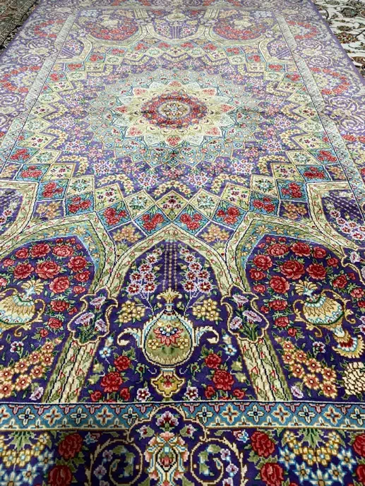 ذرع نیم تماما ابریشم|فرش|ملایر, |دیوار