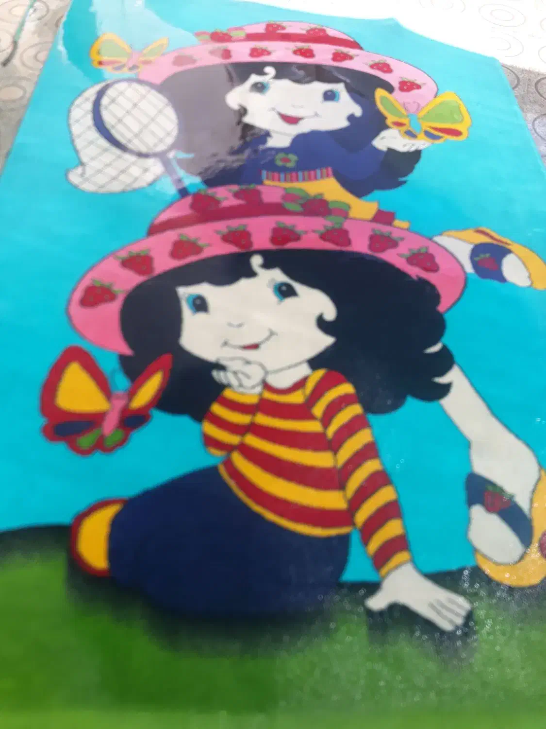 فرش دختر توت فرنگی|فرش|دهدشت, |دیوار