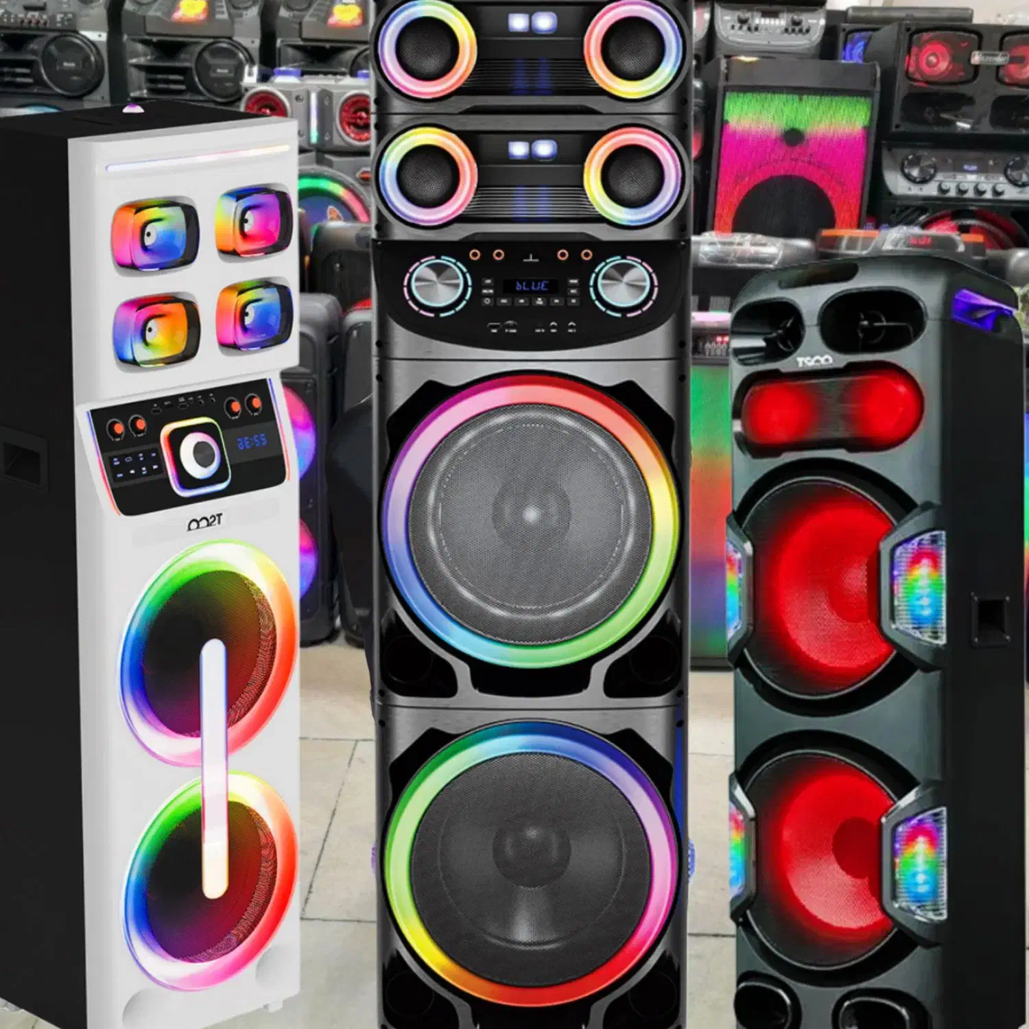 اسپیکر سفید ایستاده رقص‌نور سقفی|سیستم صوتی خانگی|کرج, حصارک بالا|دیوار