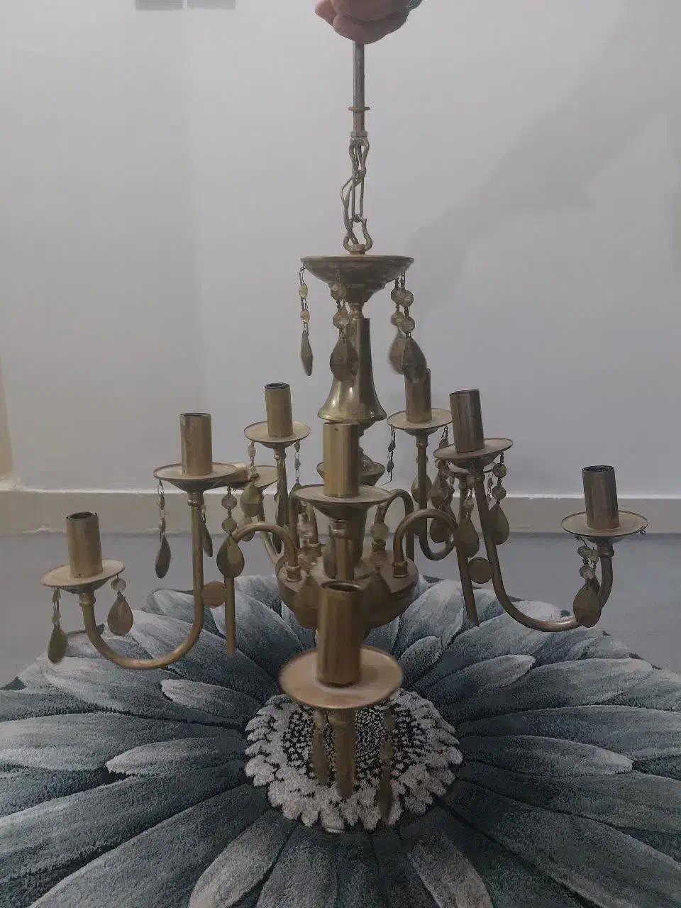 لوسترقدیمی 5شاخه دوتایی|لوستر و چراغ آویز|الوند, |دیوار