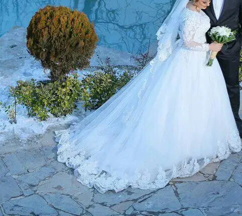 لباس عروس دانتل ترک با تور|لباس|تهران, مروارید شهر|دیوار