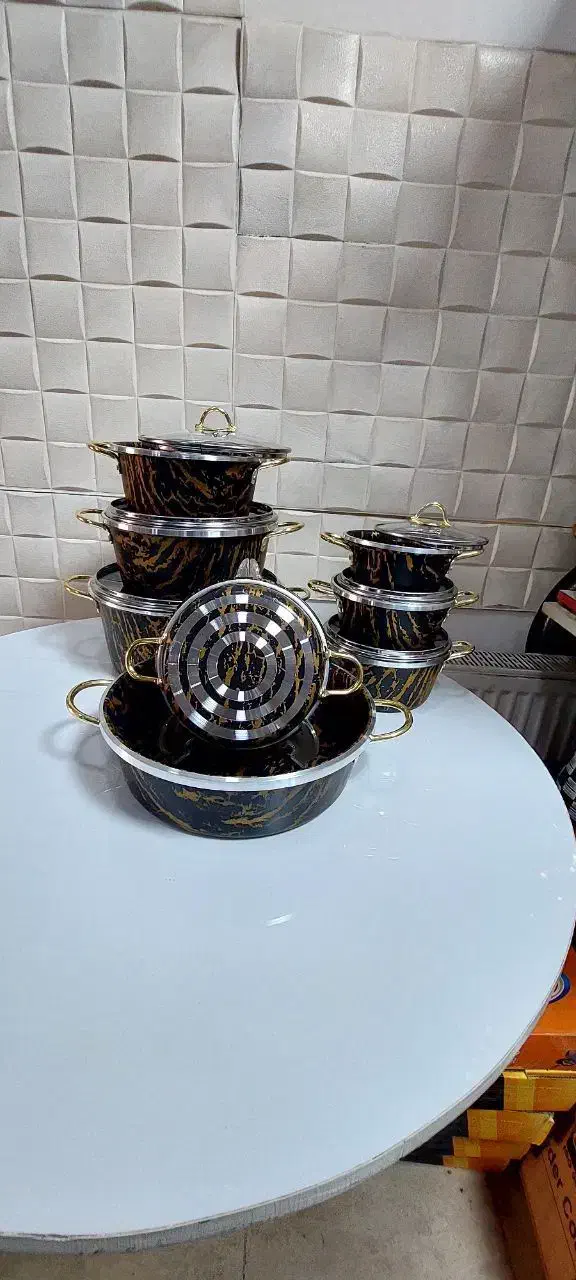 حراج قابلمه ۱۴پارچه طرح ماربل ببری با کیفیت بالا|ظروف پخت‌وپز|مراغه, |دیوار