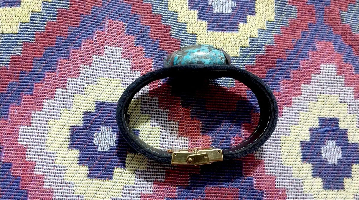 دستبند چرم عقیق و فیروزه کرمان|جواهرات|کرمان, |دیوار