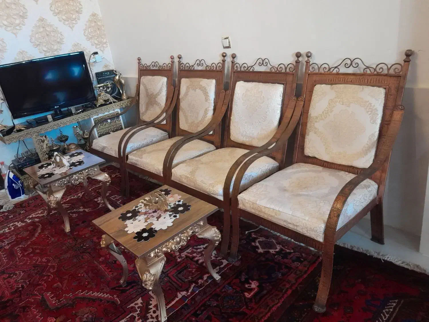 فروش مبل۷نفره برنزه مسی فلزی|مبلمان خانگی و میز عسلی|مراغه, |دیوار