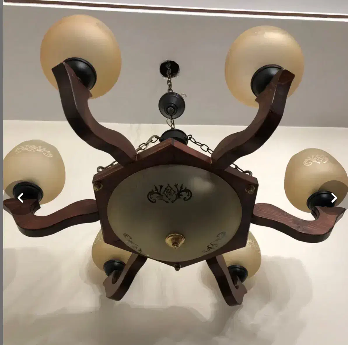 لوستر ۶ شاخه چوبی|لوستر و چراغ آویز|تهران, فاطمی|دیوار