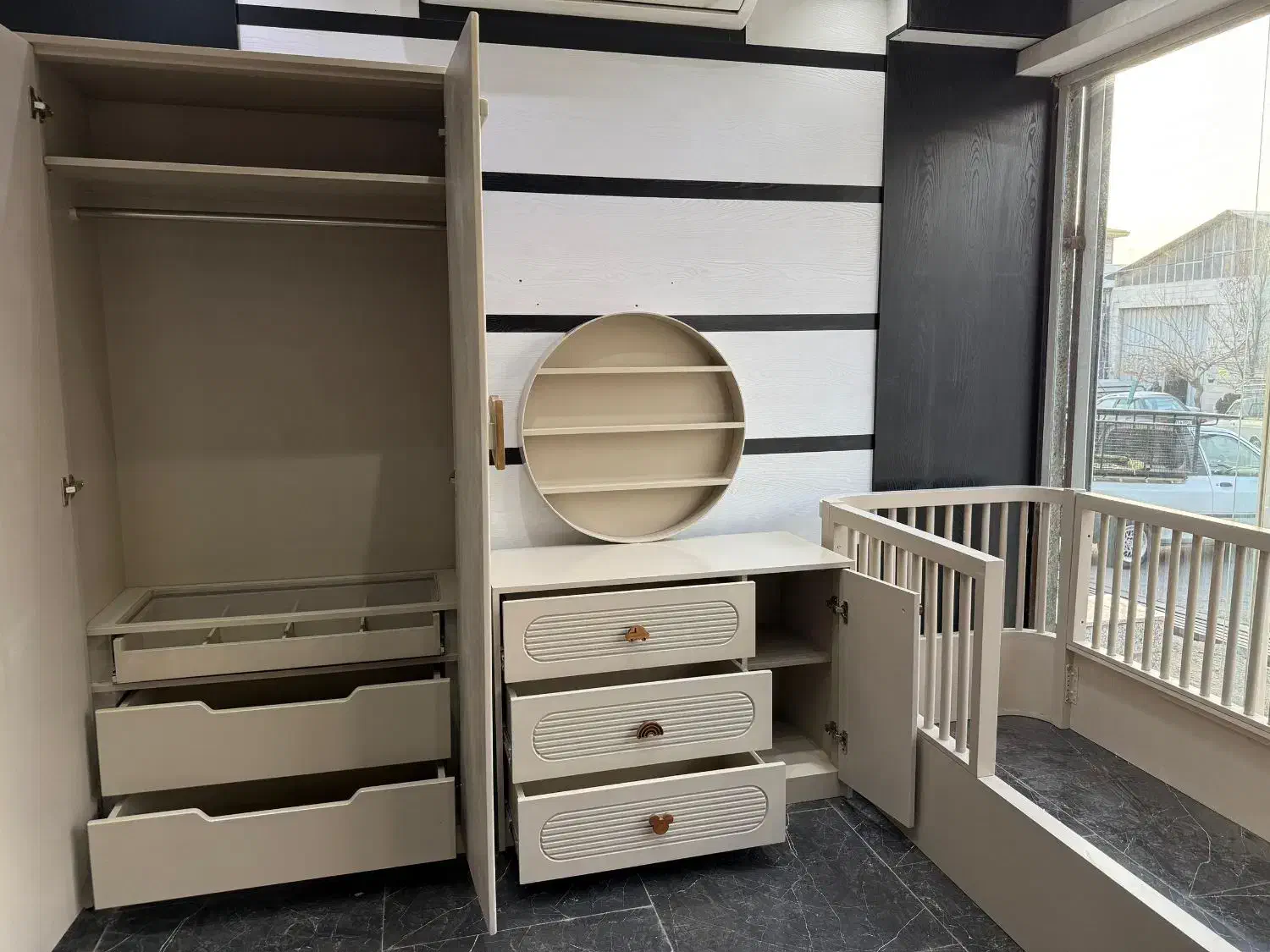 سرویس کودک تمام چوب و ام دی اف رنگ شده|تخت و سرویس خواب|پردیس, شهرک صنعتی خرمدشت فاز ۷|دیوار