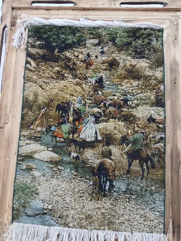 تابلوفرش دستبافت برجسته رج چهله نخ طرح ایلراه|تابلو فرش|سقز, |دیوار