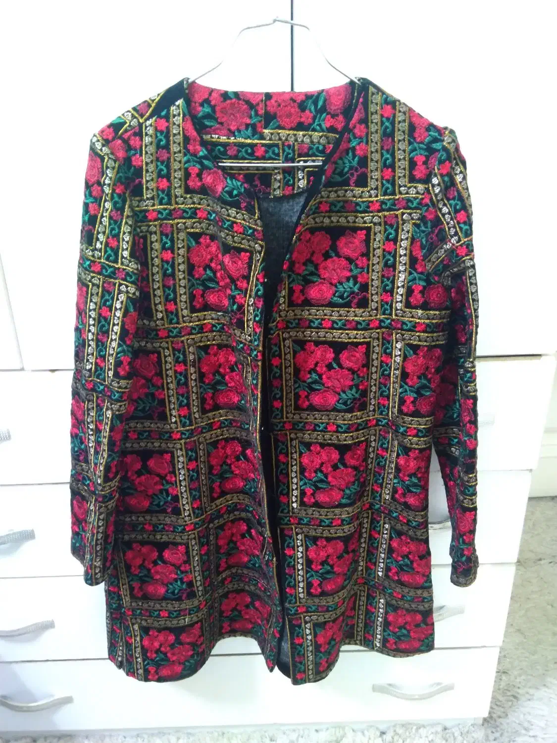 مانتو مجلسی سوزن دوزی مخمل مناسب یلدا 42-44-46|لباس|تهران, آهنگ|دیوار