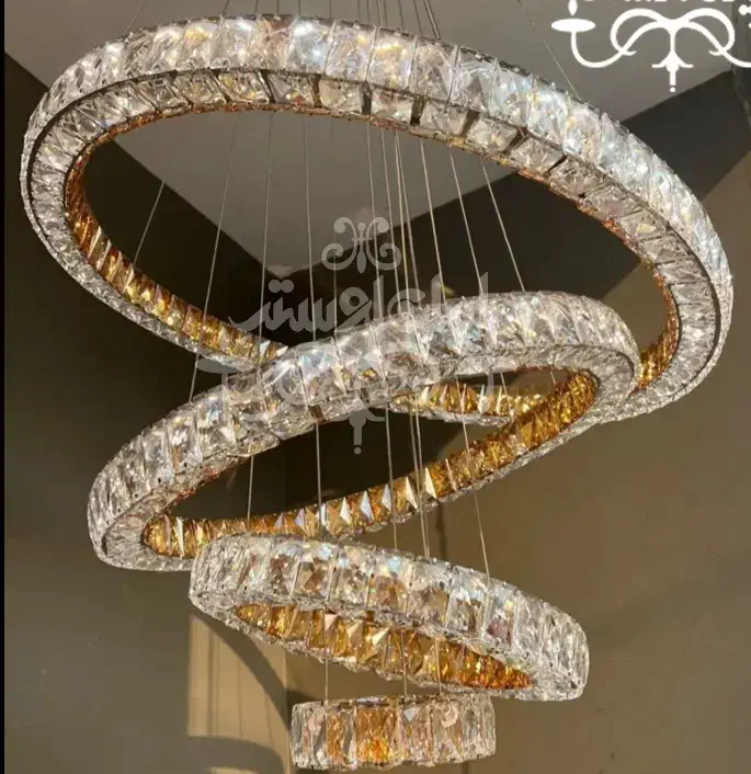 لوستر مدرن کریستالی|لوستر و چراغ آویز|اردبیل, |دیوار