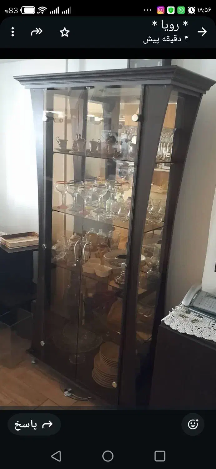 بوفه سالم وتمیز پشت آینه در حد نو|بوفه، ویترین، کنسول|رشت, دباغیان|دیوار