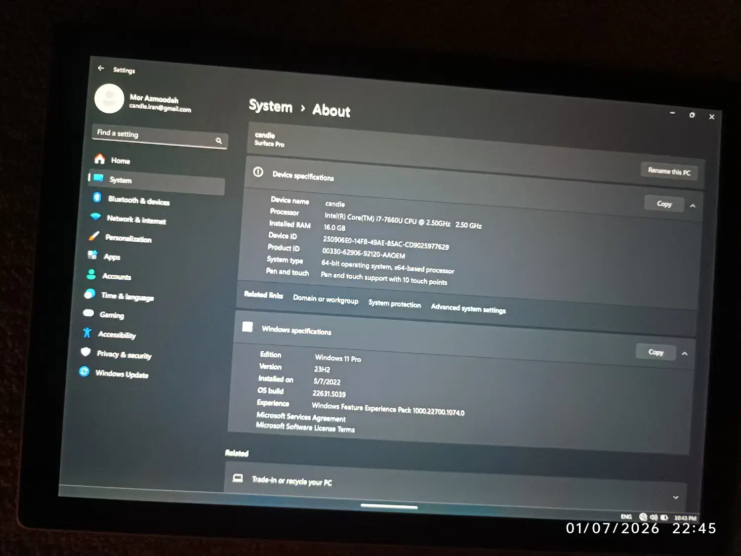 سرفیس 5pro 7i 512 16G|رایانه همراه|قائم‌شهر, |دیوار