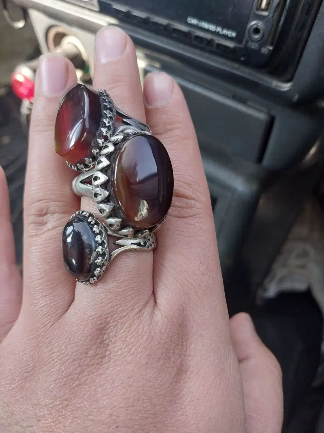 سه عدد انگشتر عقیق نقره|جواهرات|گلبهار, شهر جدید گلبهار|دیوار