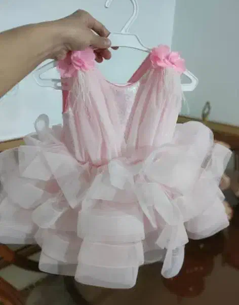 لباس عروس پفی کودک جدید صورتی خیلی کمرنگ تا۱/۵سال|لباس|نظرآباد, نظرآباد|دیوار