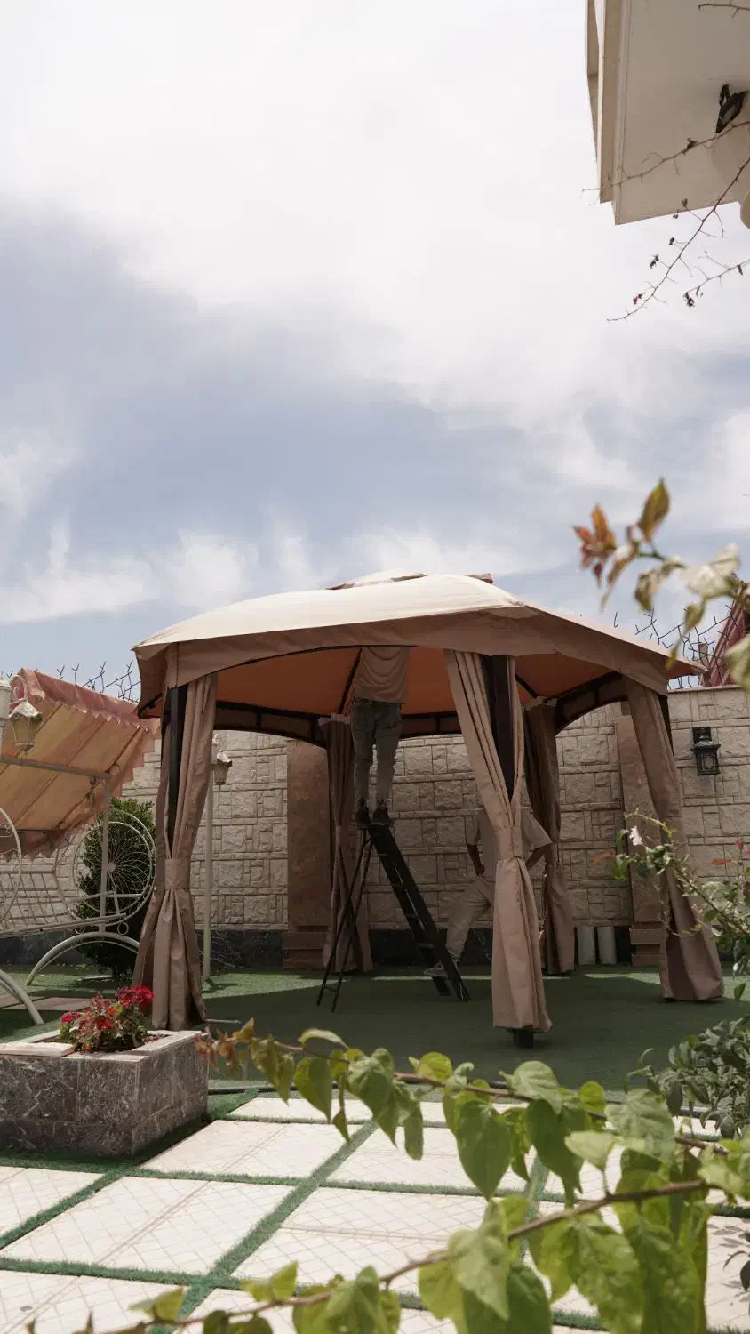 آلاچیق مدرن ،سقف پارچه، سازه فلزی|مصالح و تجهیزات ساختمان|کوهسار (البرز), |دیوار