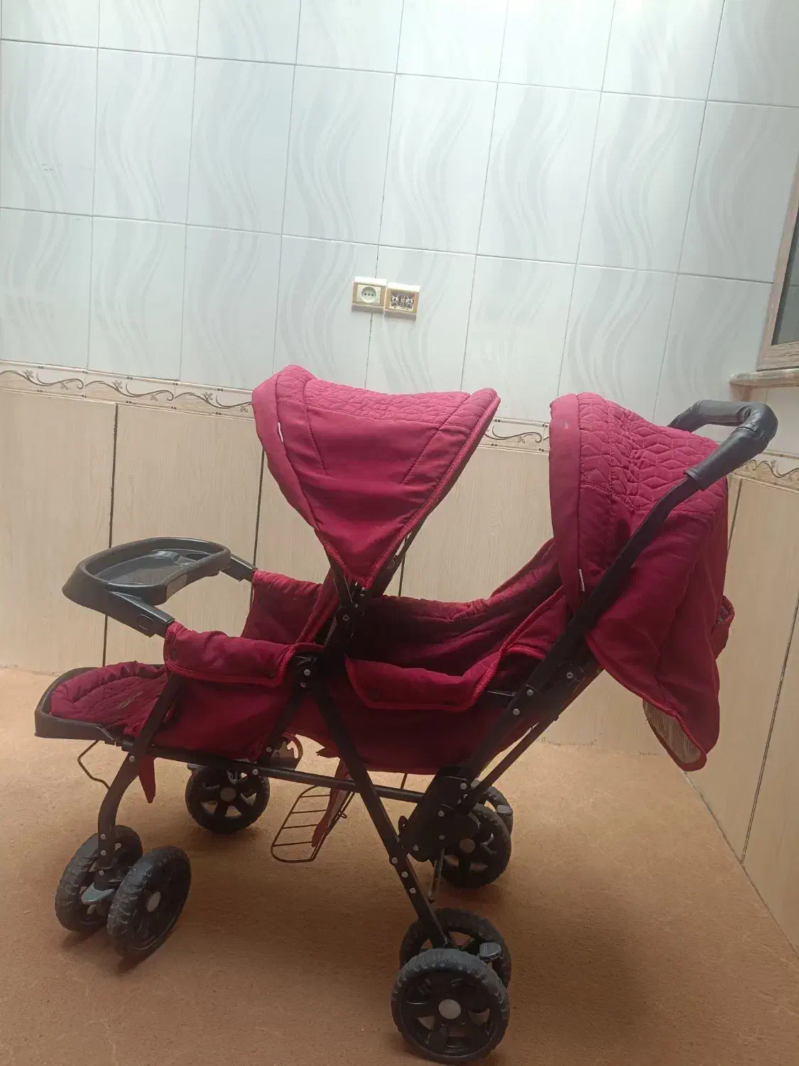 کالسکه دوقولو ولباس وکفش دوقولو دخترانه|کالسکه و لوازم جانبی|دیواندره, |دیوار