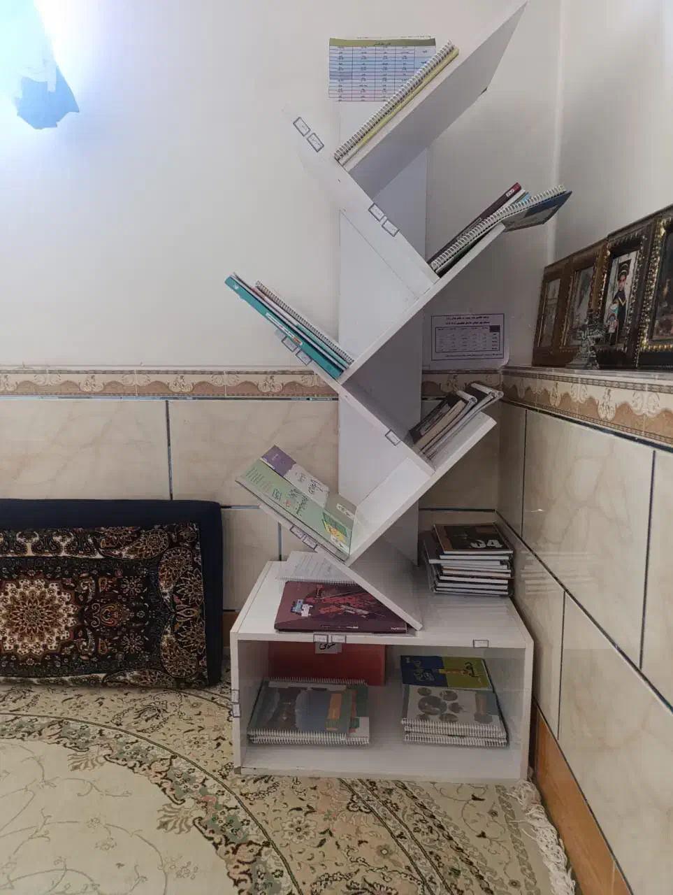 کتابخانه و جا ادویه ای|کتابخانه، شلف، قفسه‌های دیواری|مرودشت, بهارستان|دیوار