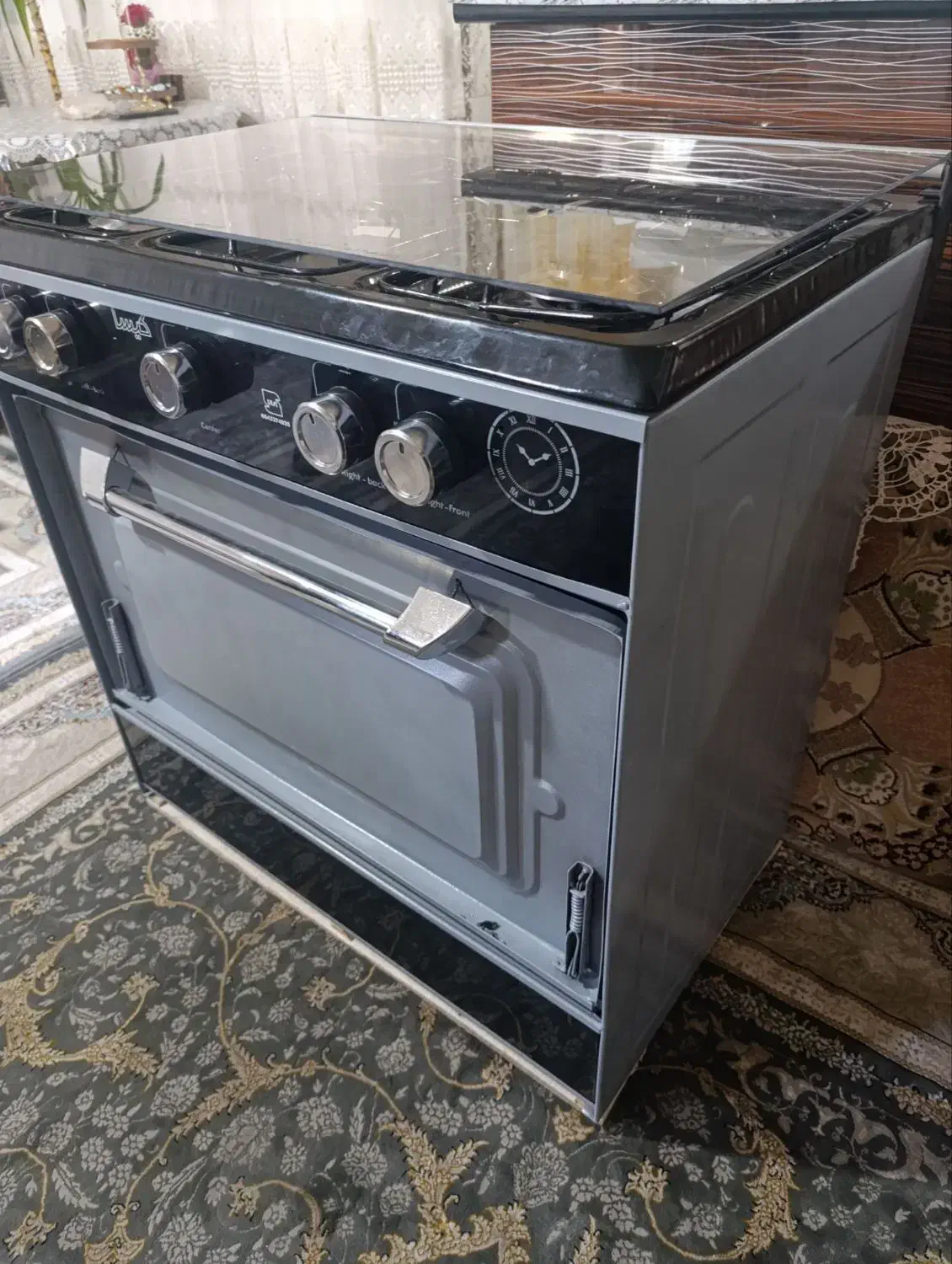 اجاق گاز طرح فر فقط شیشه جلوش شکسته نو|اجاق گاز و لوازم برقی پختوپز|تاکستان, |دیوار