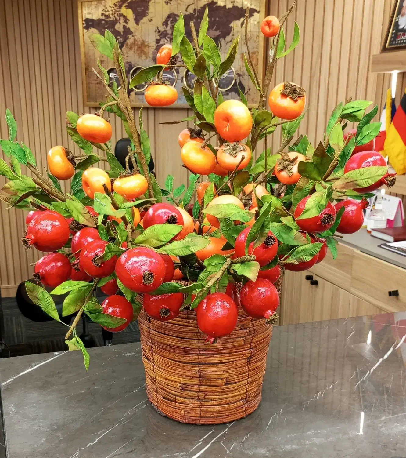 شاخه انار و خرمالو ویژه شب یلدا|گل مصنوعی|اصفهان, نقش جهان|دیوار