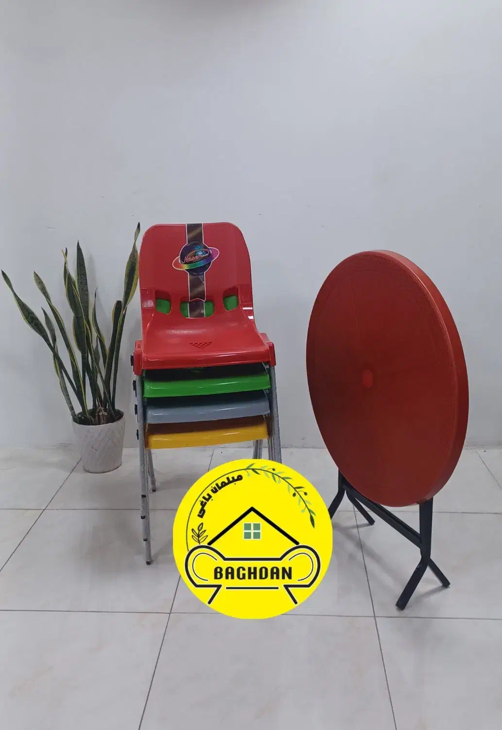 صندلی پلاستیکی پایه آهنی نشکن کد 5555/باغدان|میز و صندلی غذاخوری|چهارباغ, |دیوار