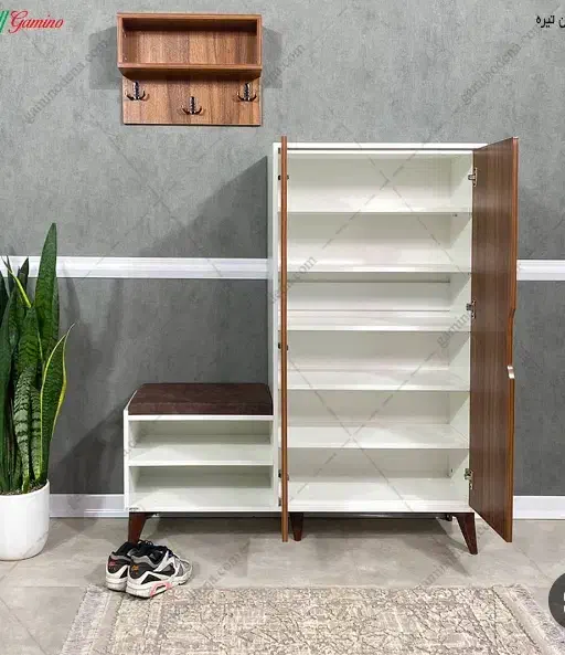 جا کفشی نو جدید مدل ارشین رنگ سفید موجود|جاکفشی، کمد، دراور|کنارک, |دیوار