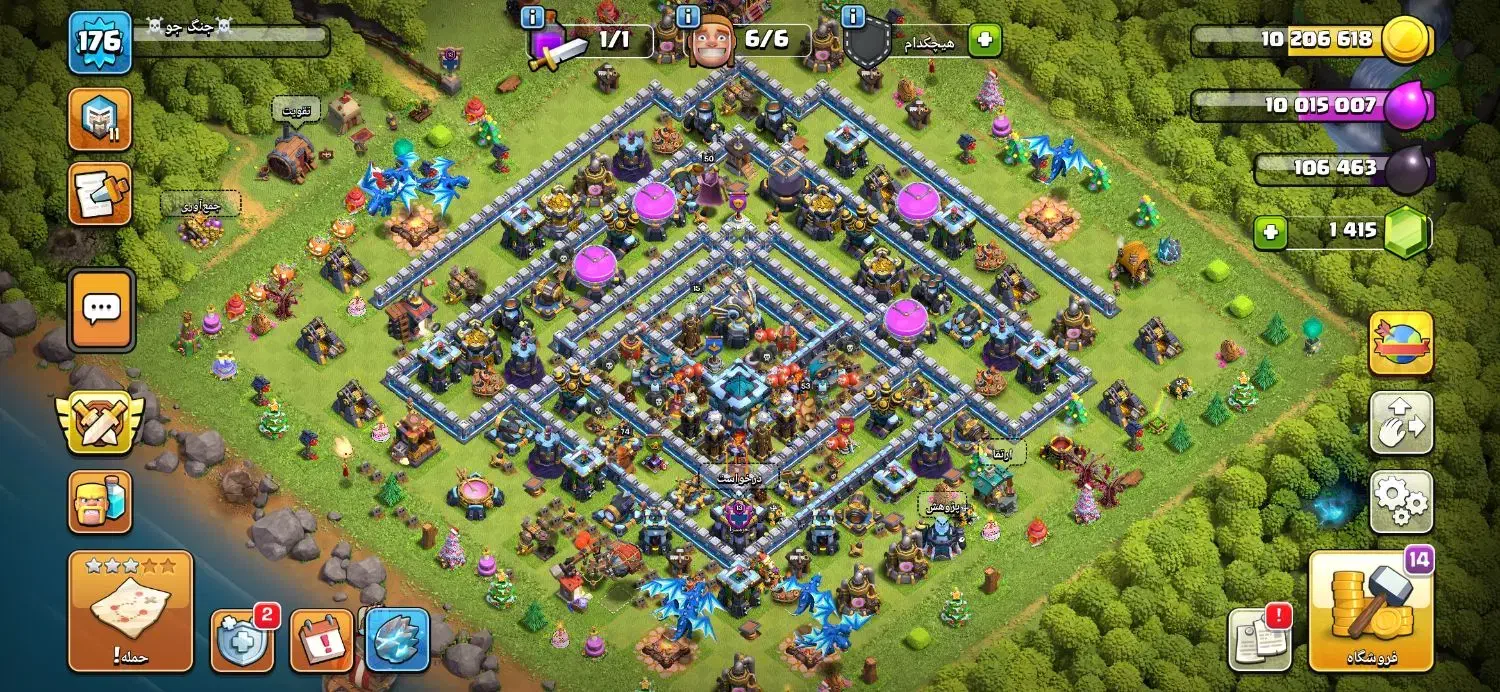 اکانت کلش اف کلنز تان ۱۳ لول ۱۷۶|کنسول، بازی ویدئویی و آنلاین|بجنورد, |دیوار