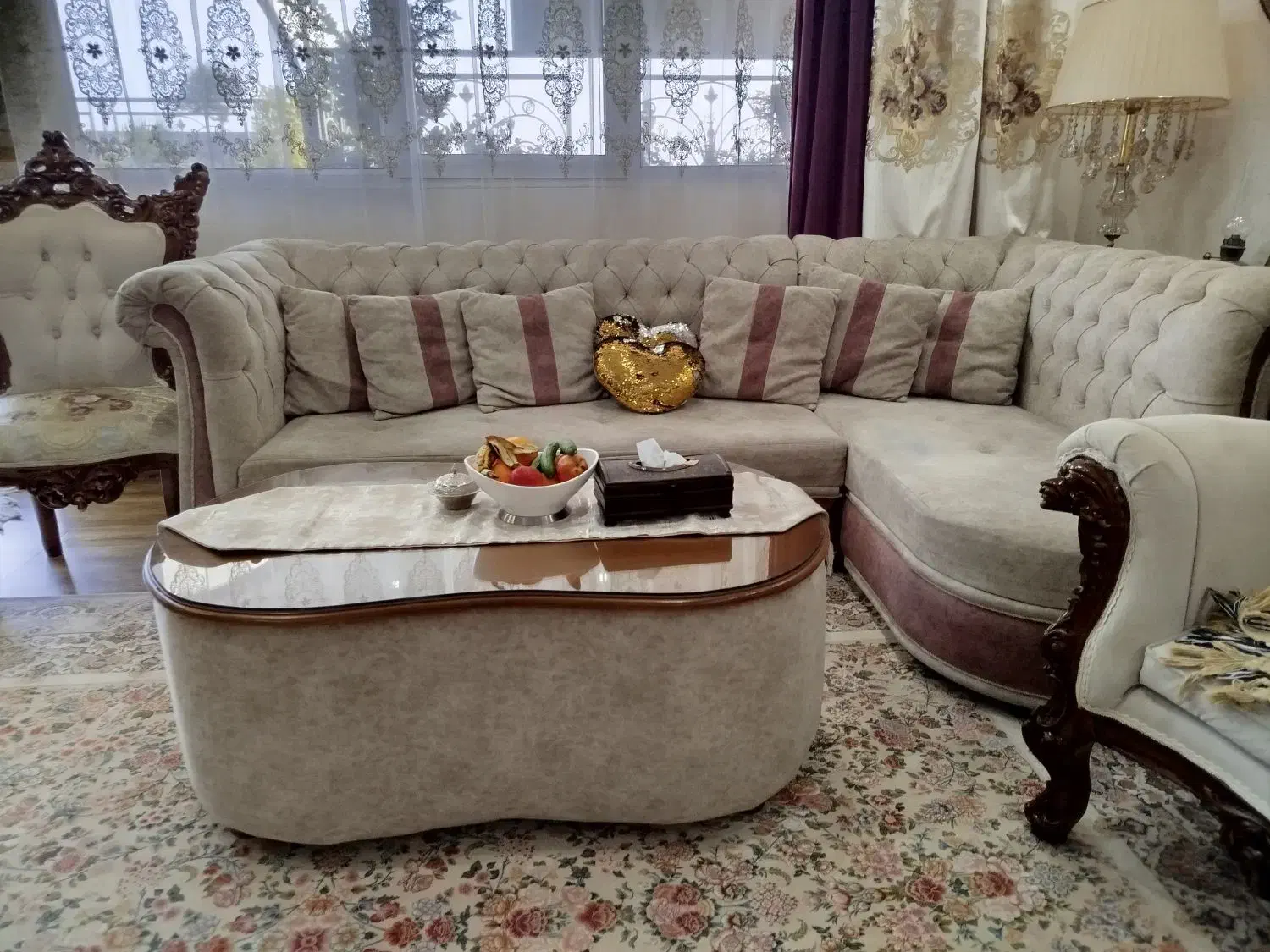 مبلمان استیل کلاسیک۹نفره با جلو مبلی ومبل ال چستر|مبلمان خانگی و میز عسلی|شهریار, شهریار|دیوار