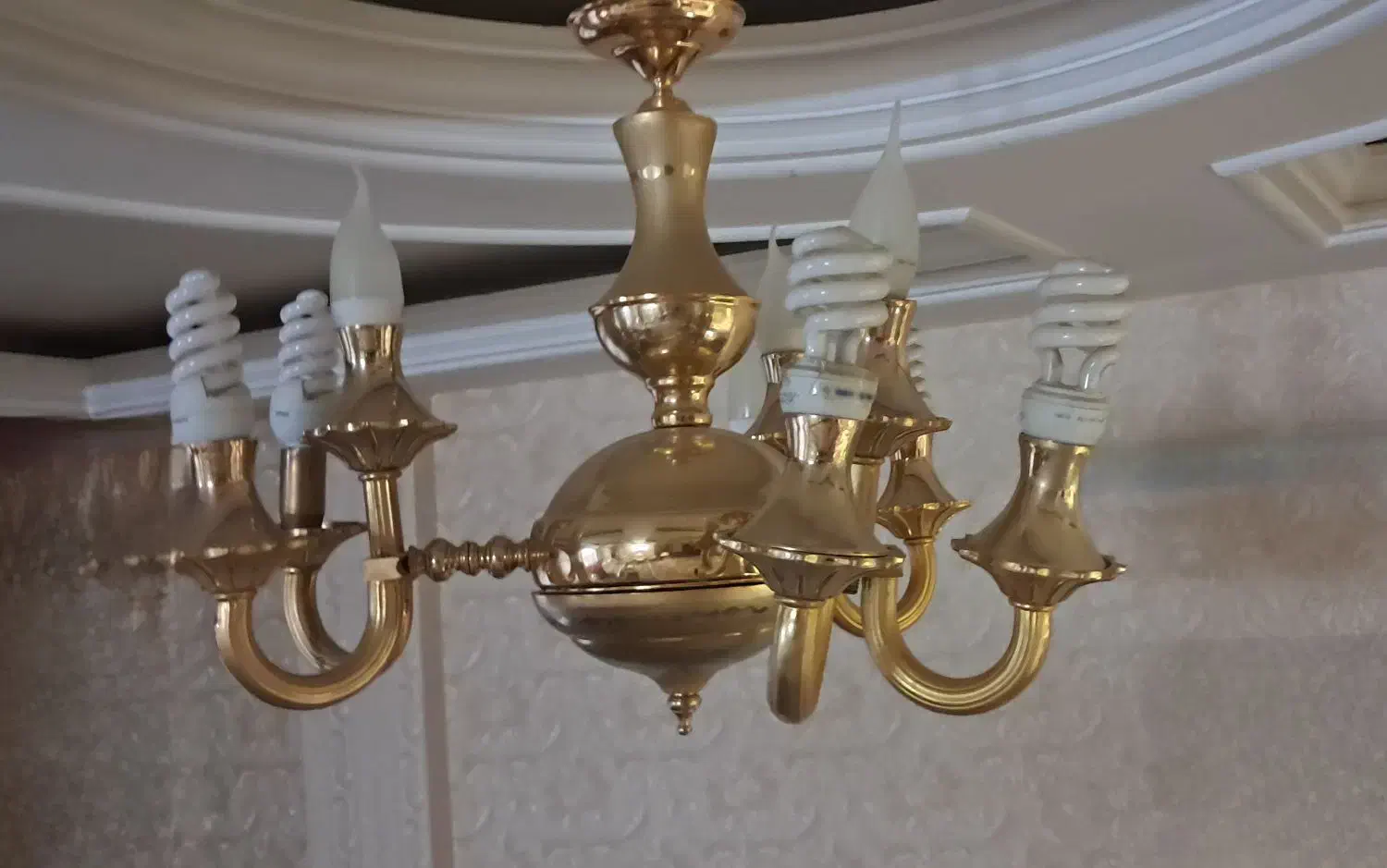 لوستر ۳ شاخه سوبل طلایی|لوستر و چراغ آویز|مشهد, امام رضا (ع)|دیوار