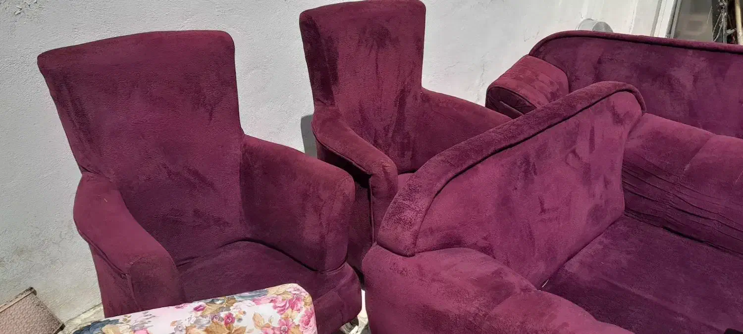 مبل ۷ نفره سالم سالم بدون پارگی وچراغ گاز|مبلمان خانگی و میز عسلی|شاهین دژ, |دیوار