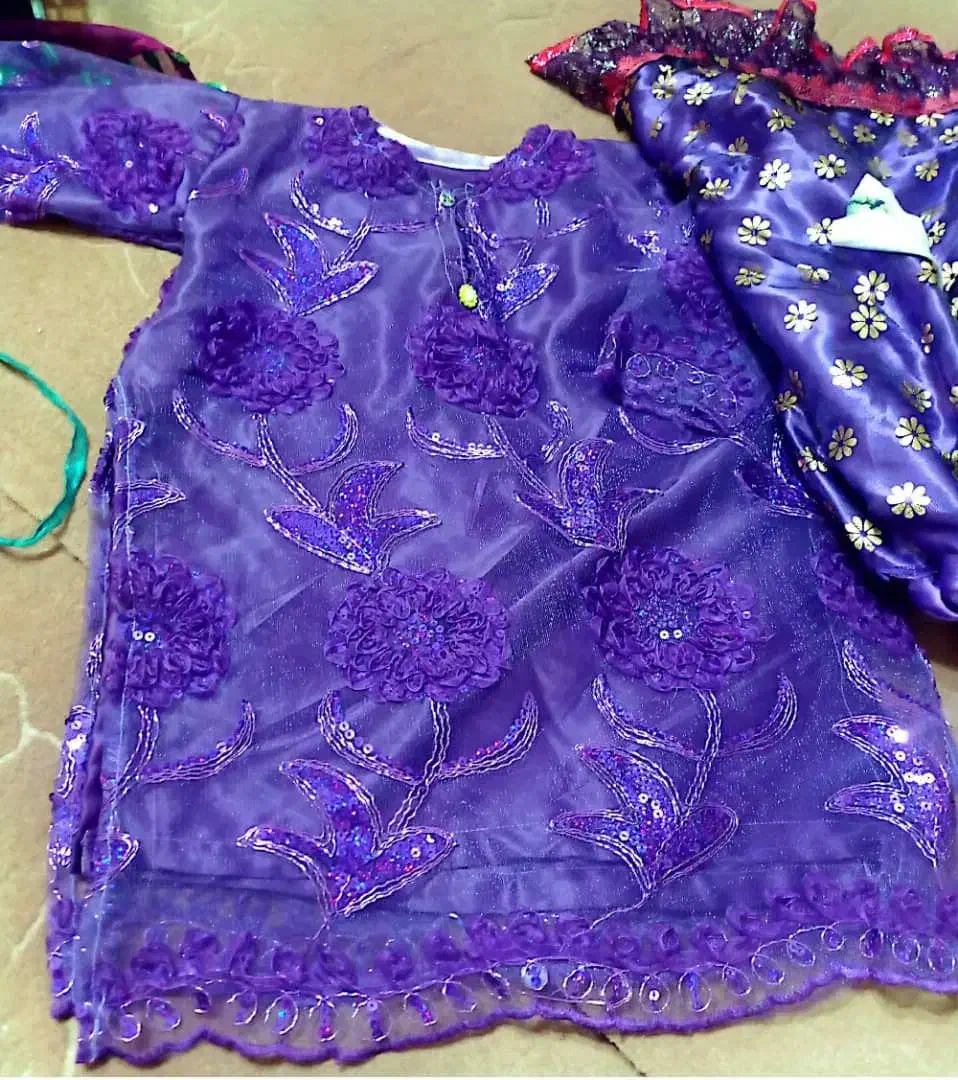 لباس محلی بچگانه نو، رنگ بنفش|لباس|اهواز, شهرک دانشگاه|دیوار