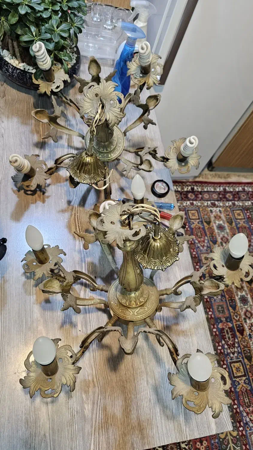 لوستر برنجی فرشته|لوستر و چراغ آویز|ری, شهادت|دیوار