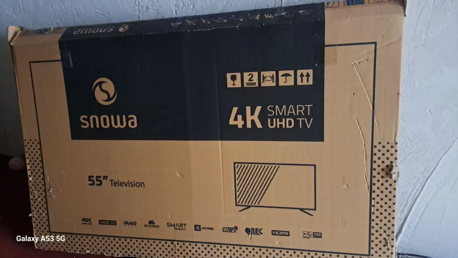 کارتن تلویزیون اسنوا 55 اینچ|تلویزیون و پروژکتور|بهبهان, |دیوار