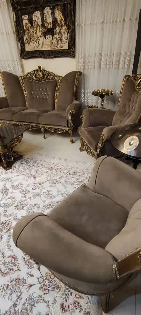 مبل استیل سلطنتی ۹ نفره با ناهار خوری ۸ نفره|مبلمان خانگی و میز عسلی|قائمشهر, |دیوار