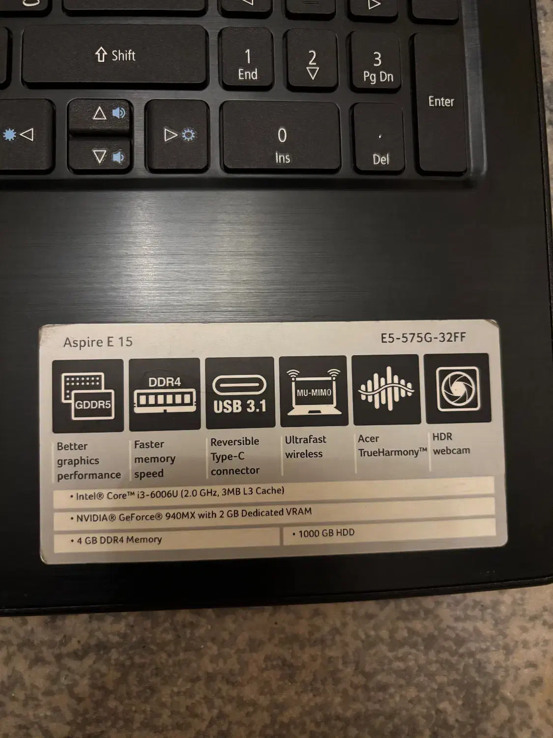 لپتاپ acer aspire e 15 در حد نو|رایانه همراه|تهران, سازمان برنامه شمالی|دیوار