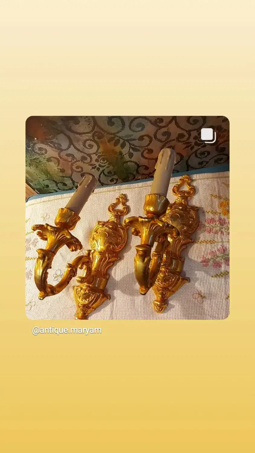 دیوارکوب برنجی|کلکسیون اشیاء عتیقه|ساری, |دیوار