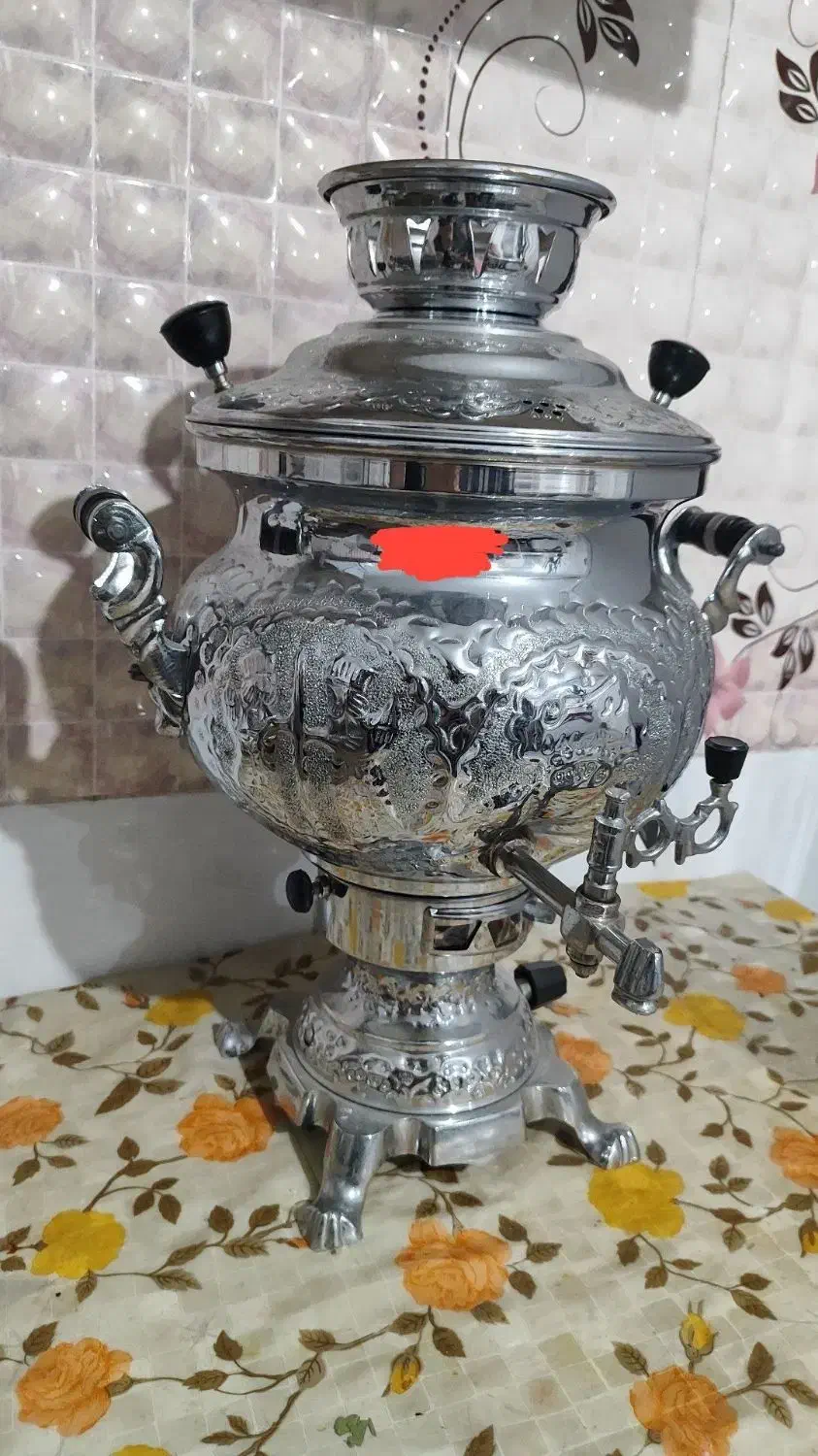 سماور گازی|سماور، چای‌ساز، قهوه‌ساز|نیشابور, خط کاشمر|دیوار