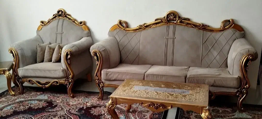 مبل ۹نفره کاملا سالم و نو|مبلمان خانگی و میز عسلی|محمدیه-قزوین, |دیوار