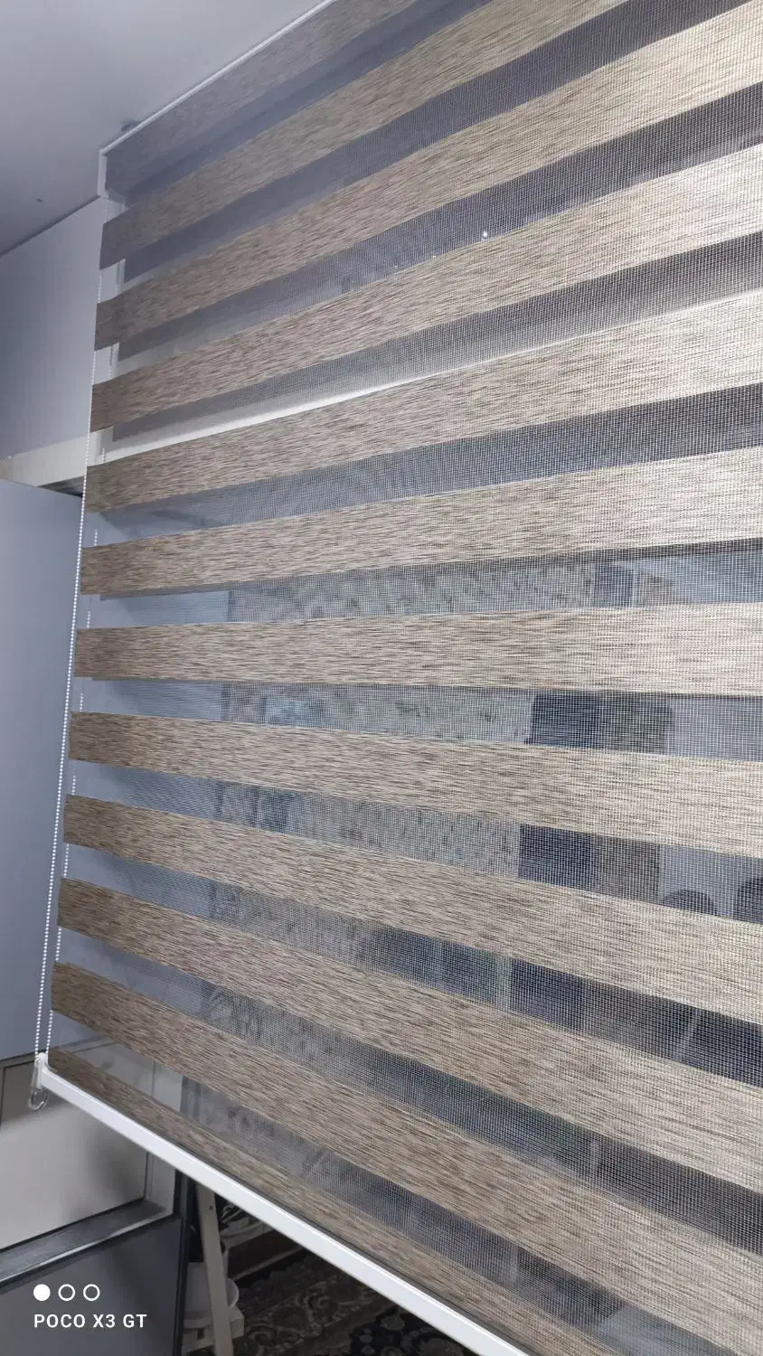 پرده زبرا قهوه‌ای روشن|پرده، رانر، رومیزی|فردیس, ثابتی|دیوار