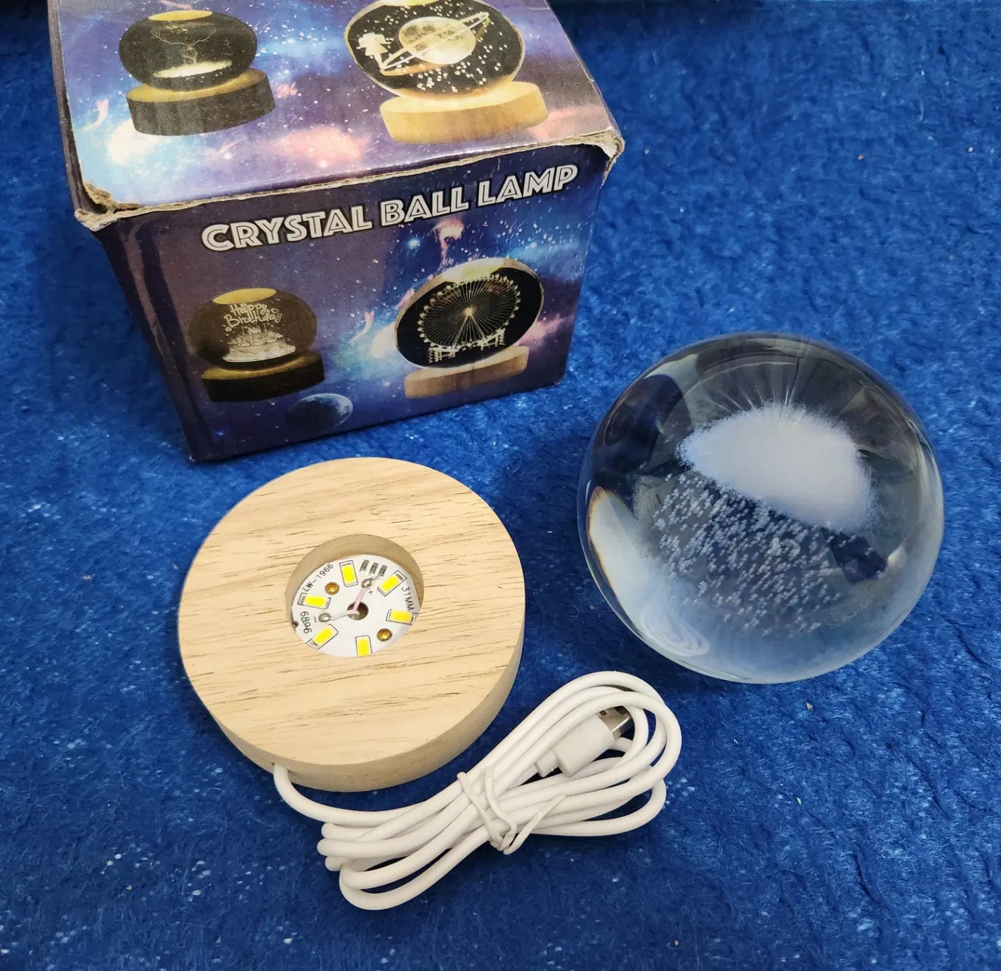 چراغ خواب گوی کریستالی طرح ابر قطر ۸ سانت|چراغ خواب و آباژور|تهران, صد دستگاه|دیوار