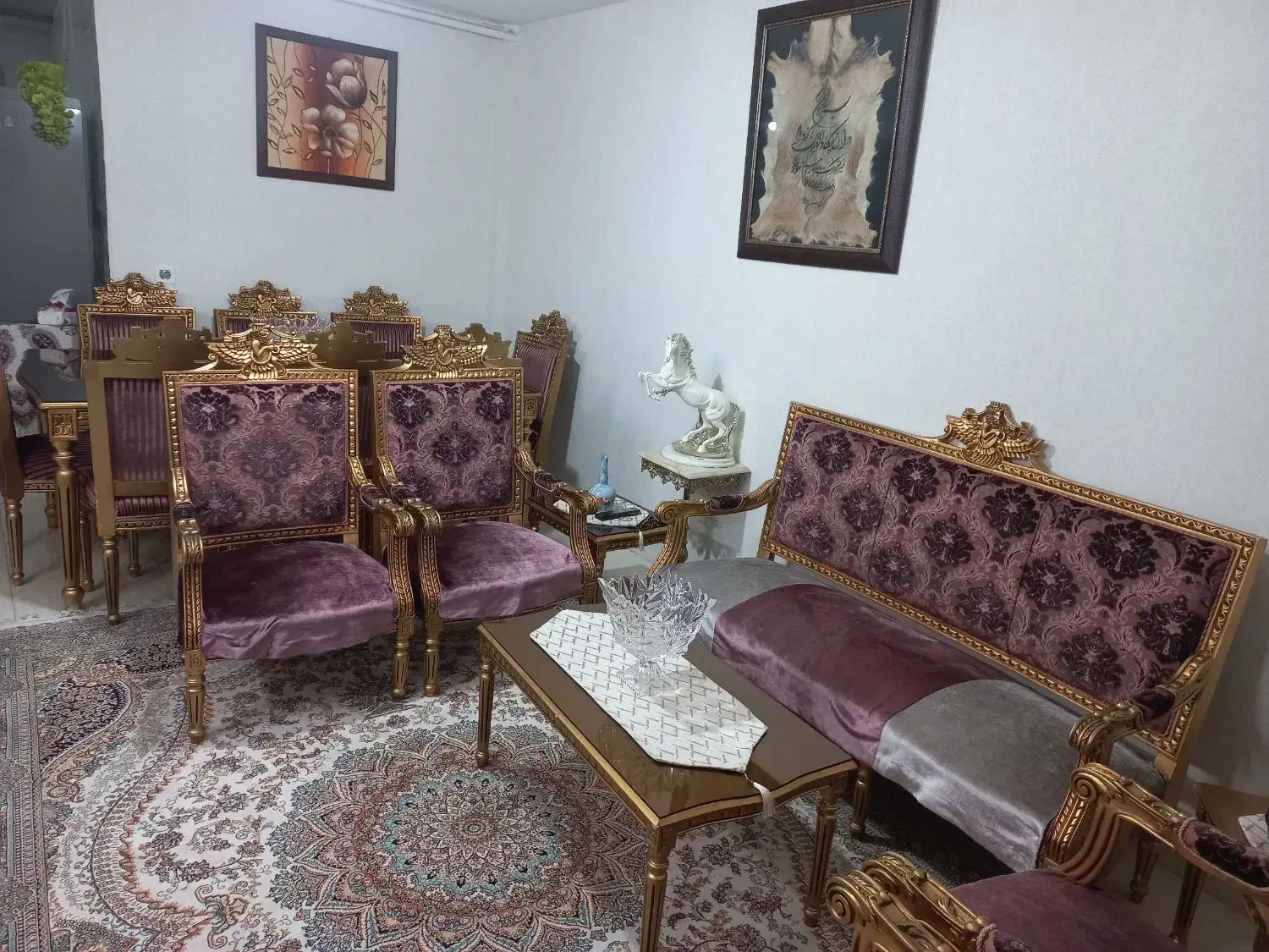 مبل استیل شیک ۷ نفره و میز غذا خوری ۸ نفره|مبلمان خانگی و میز عسلی|تهران, آهنگ|دیوار