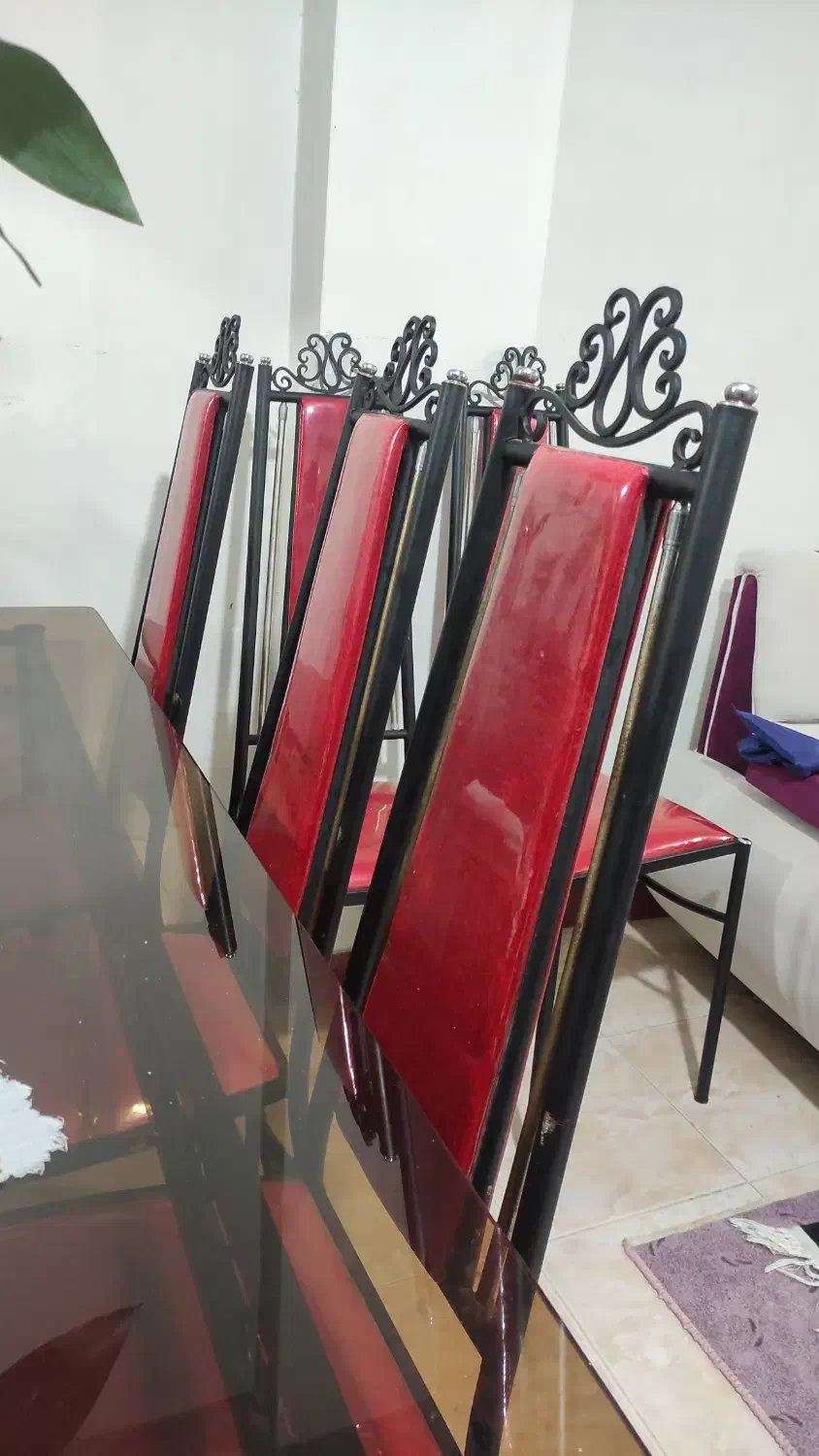 میز ناهارخوری فلزی ضد زنگ ۸ نفره|میز و صندلی غذاخوری|ساری, |دیوار