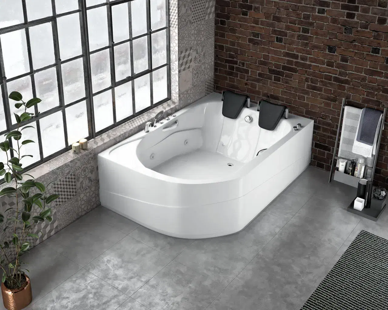 وان جکوزی دونفری ساده و طبی|لوازم حمام|تبریز, |دیوار