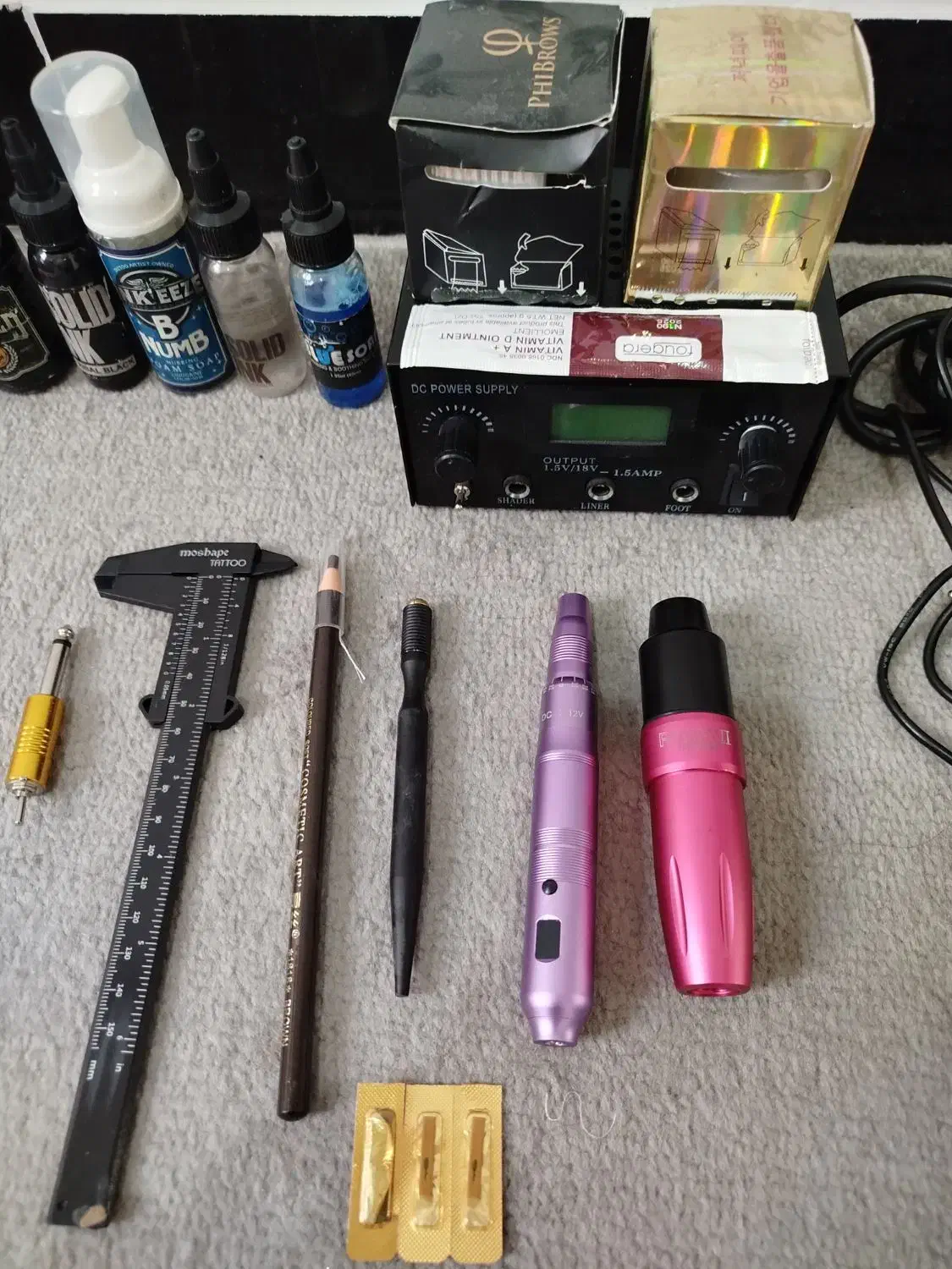 لوازم کامل تاتو بدن و ابرو|آرایشی، بهداشتی، درمانی|رباطکریم, نصیرشهر|دیوار