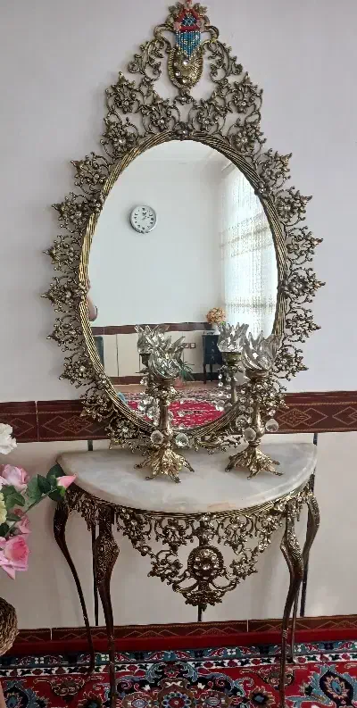 آینه شمعدان برنز|آینه|نهاوند, |دیوار