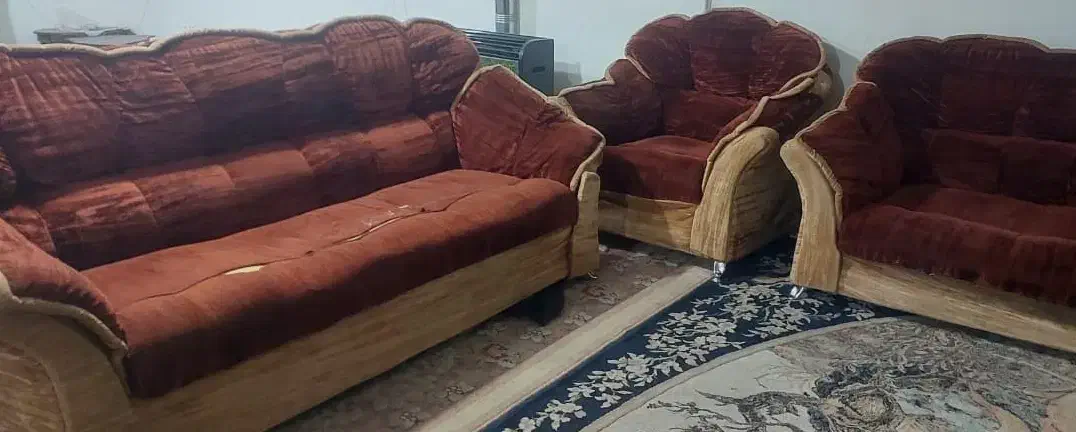 مبل  راحتی7 نفره یک دست کامل|مبلمان خانگی و میز عسلی|بم, |دیوار