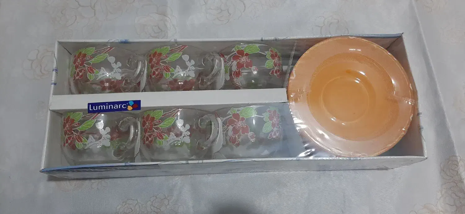 فنجان و نعلبکی،پارچ و لیوان لومینارک فرانسه|ظروف سرو و پذیرایی|دابودشت, |دیوار